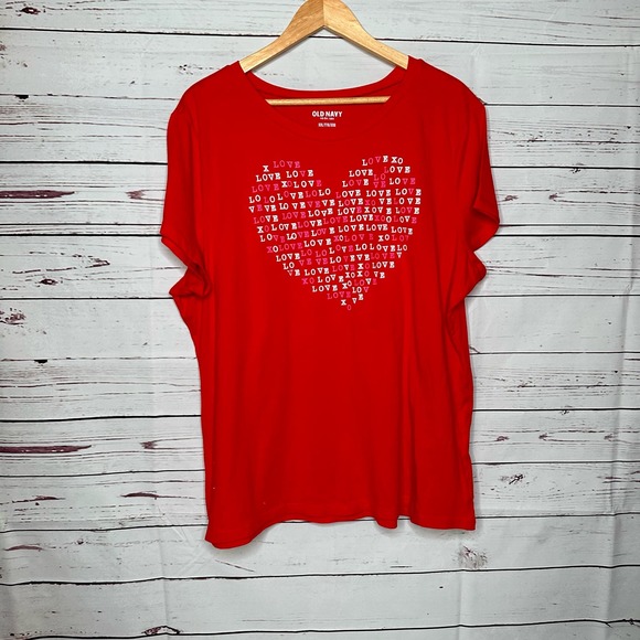 Old Navy | Valentine shirt with Love heart graphic size XXl - Picture 1 of 4